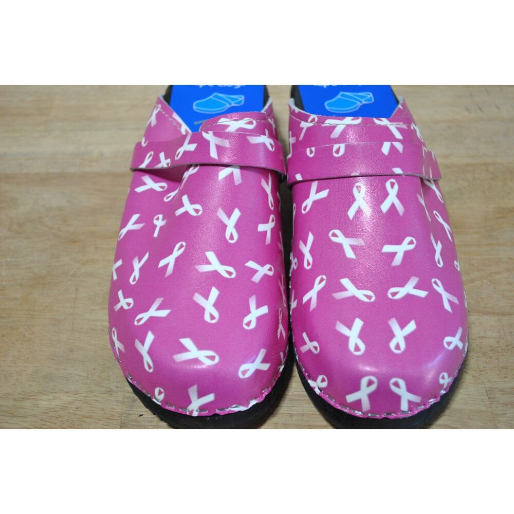 Cape Clogs Pink Breast Cancer mule clogs size 42 US 11